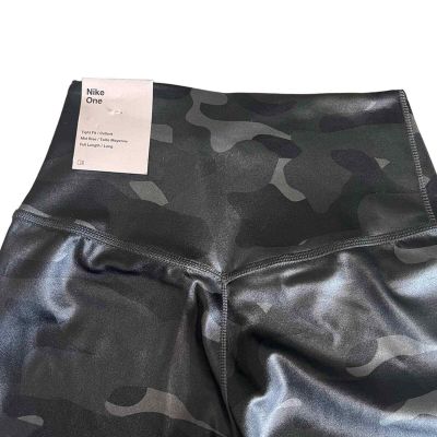 Nike One Training XXS Tight for Mid Rose Full length leggings in shiny camo